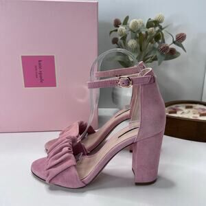 Kate Spade Mona Suede Chunky Block Heel Pumps Rocco Pink Women 6.5 Light Wear
